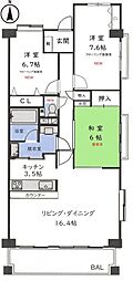 エクセラージュ嵐山 5階3LDKの間取り