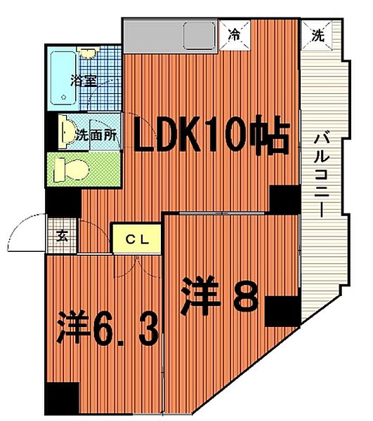 広島県広島市中区舟入幸町(賃貸マンション2LDK・2階・50.00㎡)の写真 その2