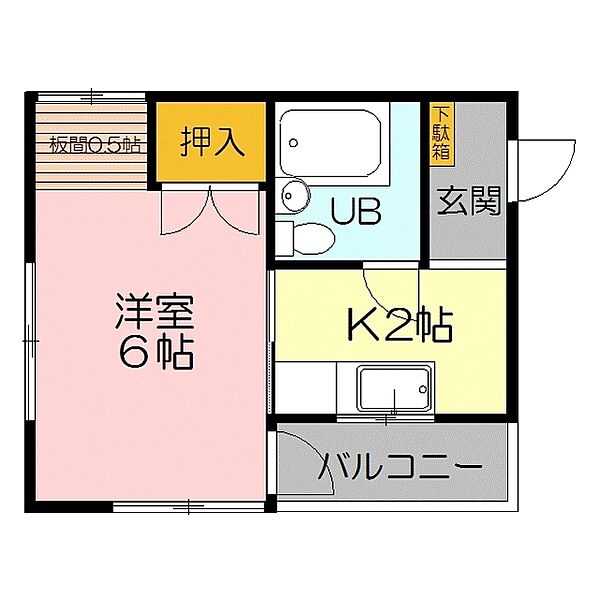 コーポかのう B-2｜鳥取県米子市岩倉町(賃貸アパート1K・2階・23.85㎡)の写真 その2