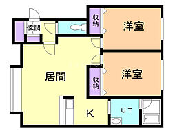 コープランド2 2LDKの間取図画像