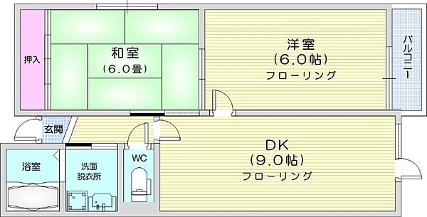 MSKビル ｜北海道札幌市北区新琴似一条10丁目(賃貸アパート2DK・2階・46.17㎡)の写真 その2