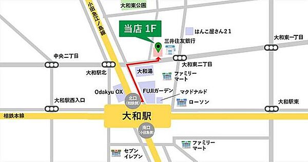 ジュネス湘南 2階 | 神奈川県大和市福田 賃貸マンション 地図