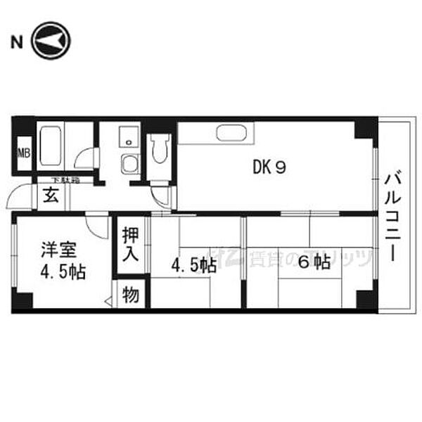 ピアハイツ幸 ｜大阪府茨木市寺田町(賃貸マンション3LDK・4階・54.00㎡)の写真 その2