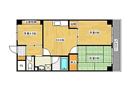 大一ヒルズ 5階3DKの間取り