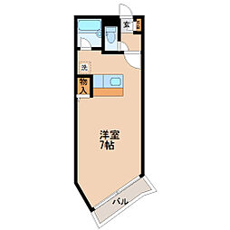 パートナー幸町 ワンルームの間取図画像