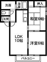 ビューテラス朝倉 202 ｜ 群馬県前橋市朝倉町３丁目48-2（賃貸アパート2LDK・2階・50.04㎡） その2