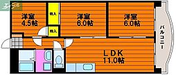 第3北村マンション 3階3LDKの間取り