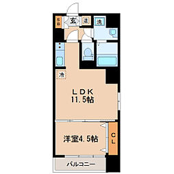 カスタリア勾当台公園 1LDKの間取図画像