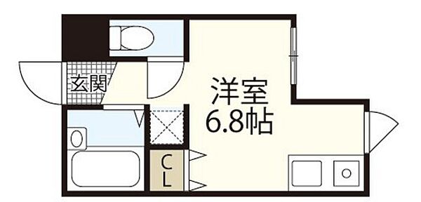 カルム中筋 ｜広島県広島市安佐南区中筋3丁目(賃貸アパート1R・1階・18.40㎡)の写真 その2