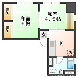 豊橋商事第2ビル 3階2Kの間取り