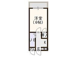 ユウパレス穴田 1Kの間取図画像