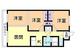 フェイマスKITAMI2番館 3LDKの間取図画像