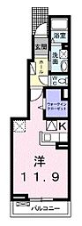 メゾンド・ボヌール 1Kの間取図画像