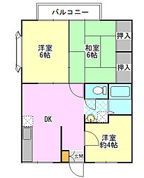 エステートヴェルデ1 3DKの間取図画像