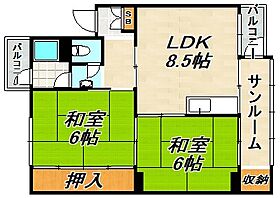 五位ノ池南ビル  ｜ 兵庫県神戸市長田区五位ノ池町２丁目（賃貸マンション2LDK・4階・47.34㎡） その2