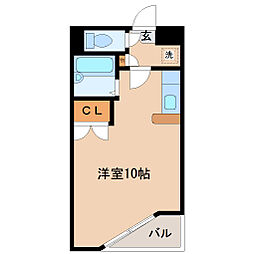 プランドビル八幡2 ワンルームの間取図画像