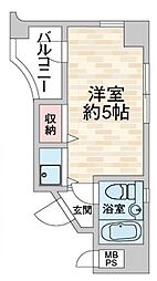 ノバカネイチ本町御堂 ワンルームの間取図画像