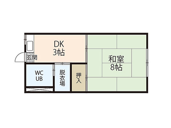 田川ビル ｜広島県広島市安佐南区伴東7丁目(賃貸アパート1DK・3階・26.40㎡)の写真 その2