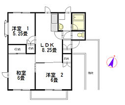 ウエストウッドA棟 3LDKの間取図画像