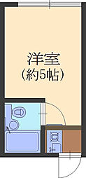カシマハイツ 1Kの間取図画像