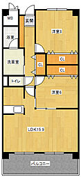 マーブル音羽館 2LDKの間取図画像