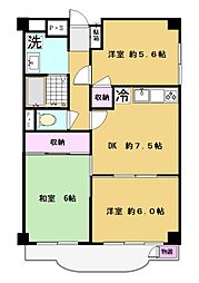 レスポワール志木 3DKの間取図画像