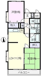ルミエール花園 2LDKの間取図画像