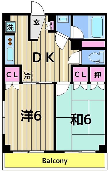 オオギマンション 301｜東京都足立区扇３丁目(賃貸マンション2DK・3階・40.00㎡)の写真 その2