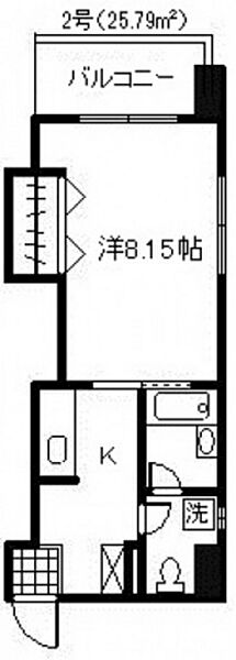 広島県広島市中区本川町1丁目(賃貸マンション1K・2階・25.79㎡)の写真 その2