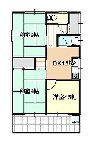 岡山県岡山市北区平田(賃貸一戸建3DK・1階・44.71㎡)の写真 その2