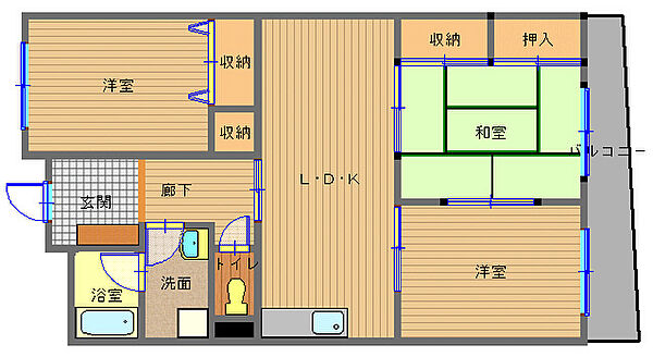 長崎県長崎市葉山1丁目(賃貸マンション3LDK・4階・64.92㎡)の写真 その2