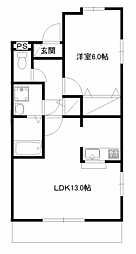 メゾン・ラフィット 1LDKの間取図画像