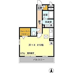コルティー ワンルームの間取図画像