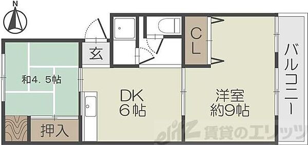 マンション和光 402｜大阪府高槻市富田町１丁目(賃貸マンション2DK・4階・41.00㎡)の写真 その2