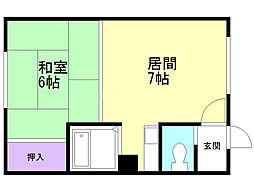 栄マンション 1DKの間取図画像