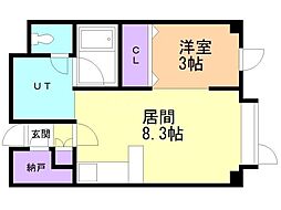 ポート・24小樽 1DKの間取図画像