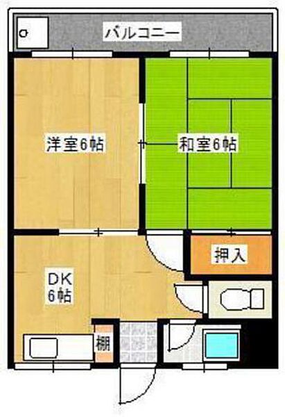 広島県安芸郡府中町八幡4丁目(賃貸マンション2DK・2階・34.20㎡)の写真 その2