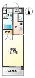 UniE'terna佐賀医学部前 1Kの間取図画像