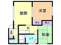 メゾン宮下 2LDKの間取図画像