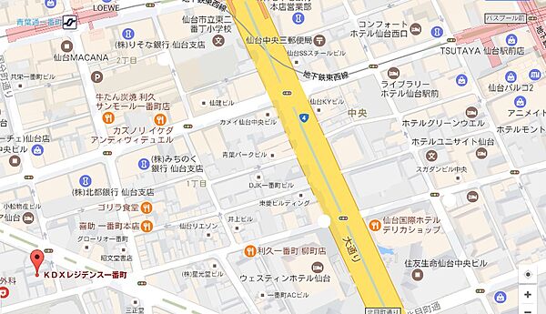 画像30:地下鉄「青葉通一番町駅」徒歩7分、仙台駅まで徒歩15分。中心部までのアクセス良好です。