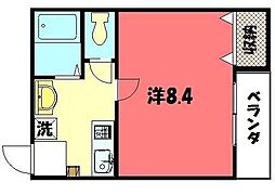 シエル北白川 1Kの間取図画像