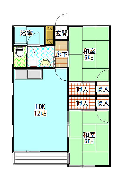 レジデンス小野 105｜茨城県日立市諏訪町１丁目(賃貸アパート2LDK・1階・49.95㎡)の写真 その2