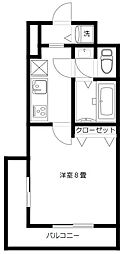 あんぷるふぉれすと 1Kの間取図画像
