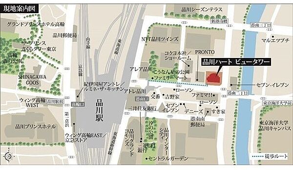 東京都港区港南 賃貸マンション 24階 地図