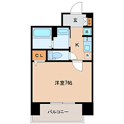 HF仙台本町レジデンス 1Kの間取図画像