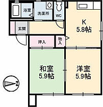 シャーメゾン西岐波　Ｄ棟 102 ｜ 山口県宇部市大字西岐波字浜田1537-8（賃貸アパート2K・1階・43.01㎡） その2