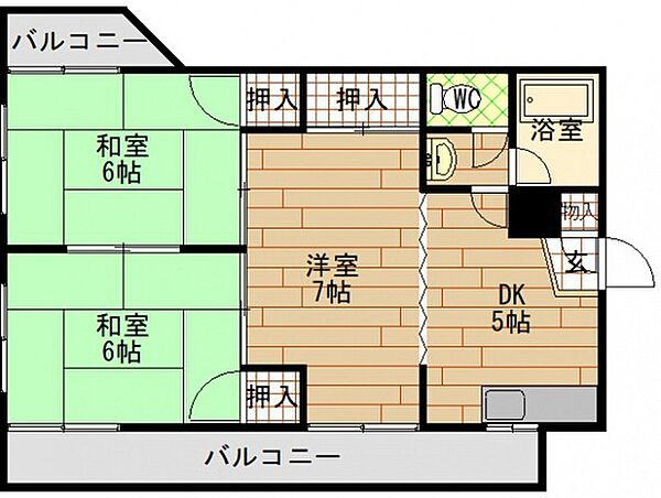 コーポ安留 ｜広島県広島市東区戸坂惣田1丁目(賃貸マンション3DK・4階・48.60㎡)の写真 その2