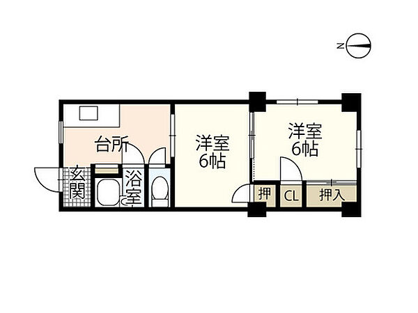 ますもとビル 0402｜広島県広島市中区富士見町(賃貸マンション2DK・4階・33.76㎡)の写真 その2