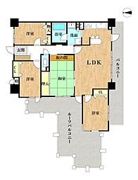 [間取] □4LDK□二面バルコニー、バルコニー総面積40.19m2お部屋が多いため、ファミリーの方でも安心です。
