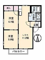 プリマベーラフォーレスA 202 ｜ 徳島県板野郡松茂町広島字北ノ川（賃貸アパート2LDK・2階・50.78㎡） その2